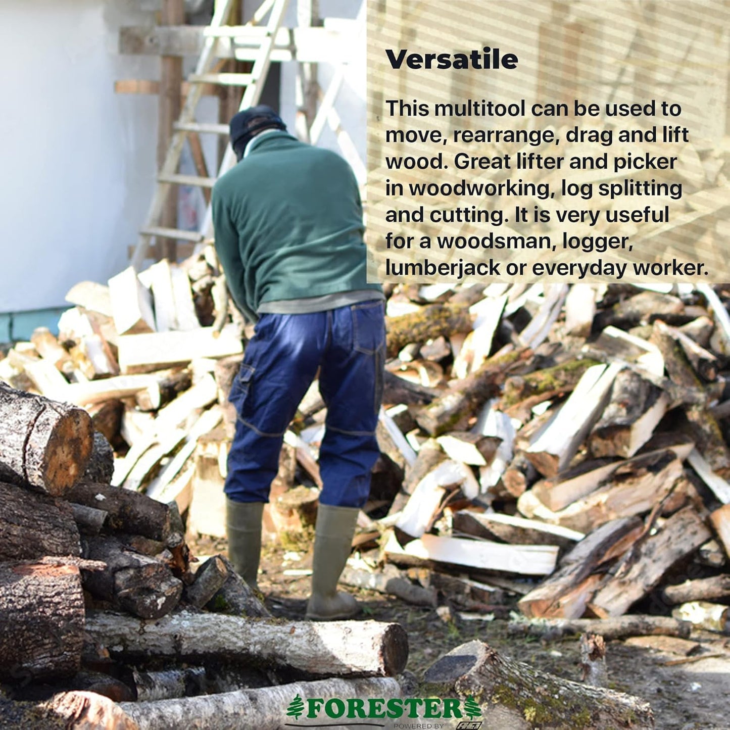 FORESTER Pickaroon Logging Tool 28in | USA Hickory Handle | Hookaroon Logging Tool | Log Roller Tool & Forestry Tools for Dragging and Stacking Logs