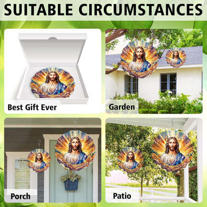 Jesus Wind Spinner, Jesus Wind Spinner Hanging for Yard and Garden, Unique Gift Wind Spinner, 3D Hanging Wind Spinner Outdoor