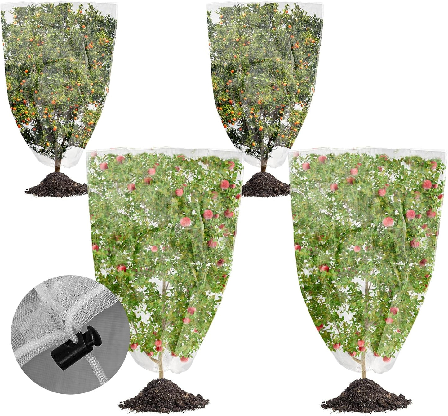 Outlet [4 Pack] Garden Plant Netting - 2 Sizes, Net Cover Bags for Blueberry Bushes, Tomatoes, and Vegetables - Garden Netting for Optimal Plant Protection.