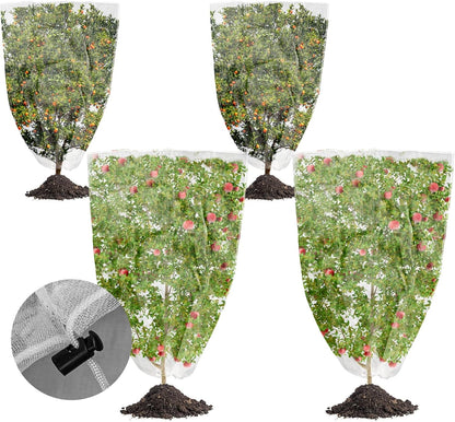 Outlet [4 Pack] Garden Plant Netting - 2 Sizes, Net Cover Bags for Blueberry Bushes, Tomatoes, and Vegetables - Garden Netting for Optimal Plant Protection.