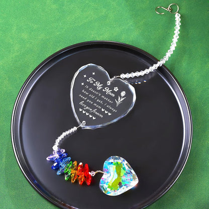 Birthday Gifts Crystal Suncatcher Gifts for Mom from Daughter, Happy Mother’s Day Christmas Ornaments Rainbow Maker Prisms for Home Garden Decor(Mom Gift)