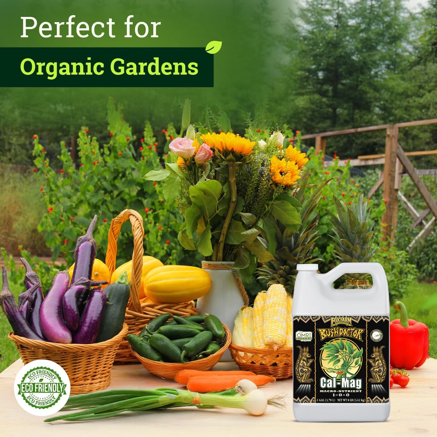 FoxFarm BushDoctor Cal-Mag - Liquid Calcium & Magnesium Supplement, Prevents Blossom End Rot & Tip Burn - Formula with 3% Calcium, 0.9% Magnesium for Gardening- NPK 1-0-0 (Gallon)