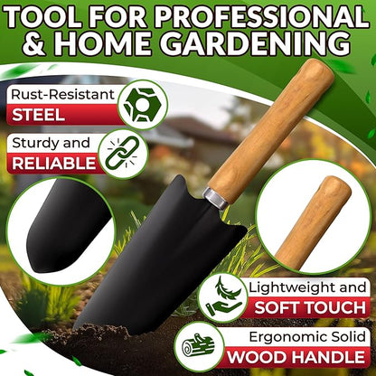Compact Gardening Tool Set of 9 - Mini Garden Kit for Women with Multiple Pockets, Rust-Proof Steel Planting Tools for Gardeners - Portable Garden Tool Bag, Outdoor and Indoor Gardening Kit for Women