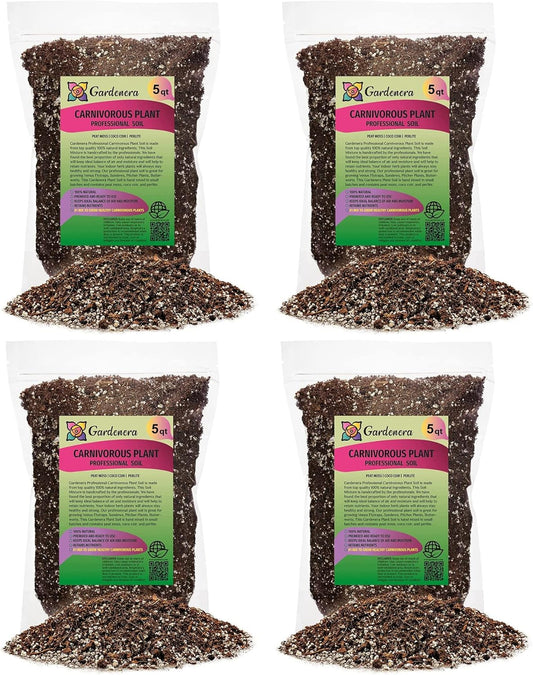Gardenera Professional Carnivorous Plant Soil - Ready to Use for Venus Flytraps, Sundews, Pitcher Plants, Butterworts | Peat Moss, Coco Coir, Perlite - 20 Quart