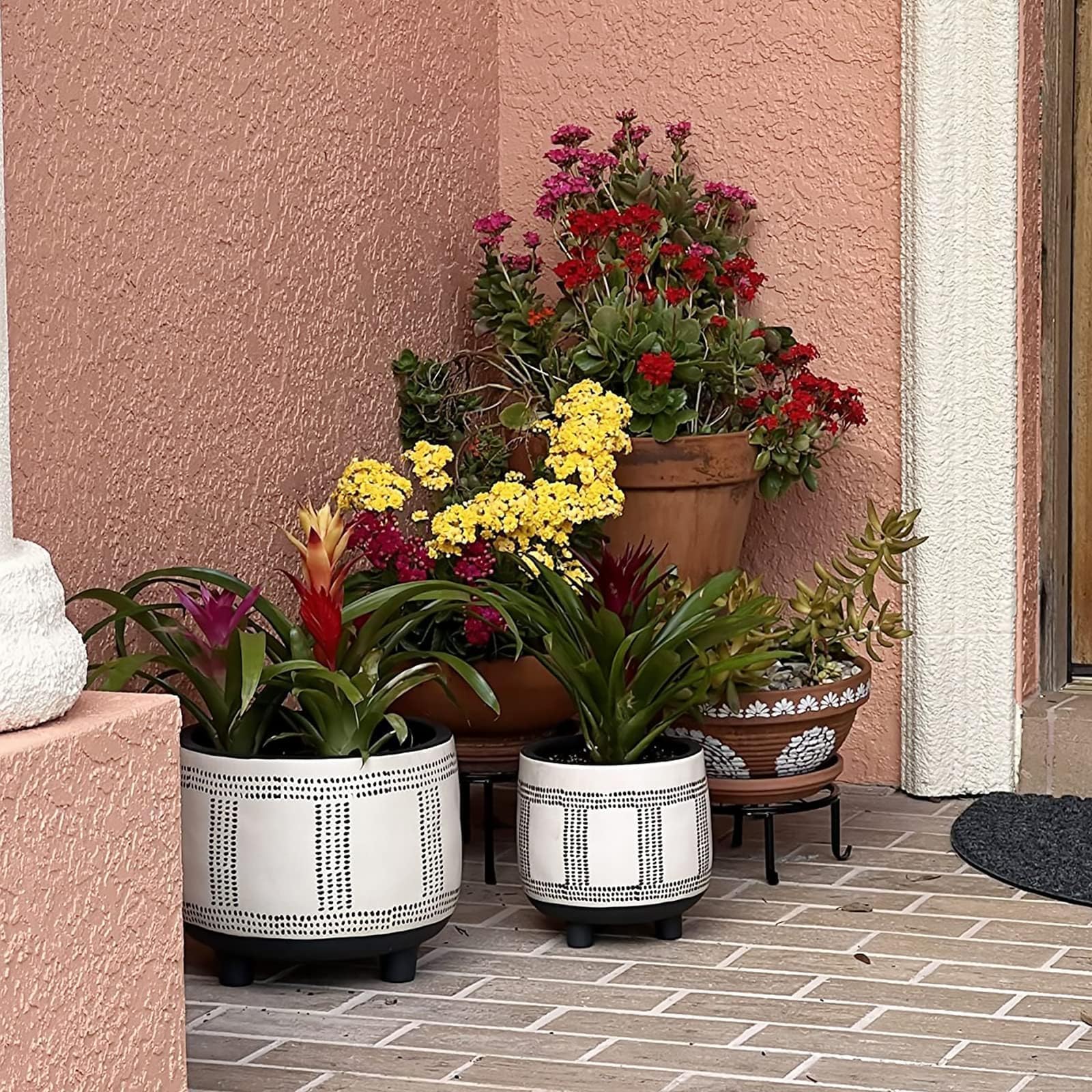 Autopromake 5 Pack Metal Plant Stands,Heavy Duty Potted Holder for Flower Pot,Indoor Outdoor Metal
