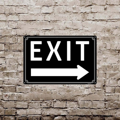8x12" Exit Sign With Left Arrow - High-Intensity Aluminum Parking Lot Sign, Weatherproof & Fade-Resistant, Ideal for Outdoor & Indoor Use - Curbside Sign(horizontal version)