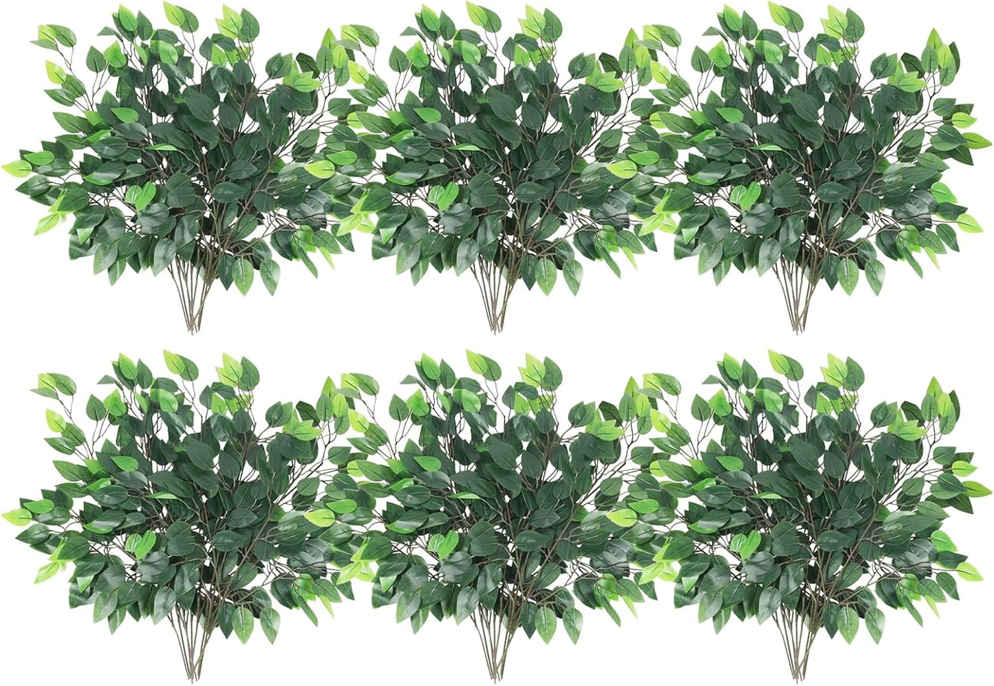 GTIDEA 36PCS Artificial Ficus Leaves Branches Faux Ficus Tree Branches Artificial Greenery Stems Silk Floral Arrangement for Benjamina Tree DIY Wedding Bouquet Summer Wreath Wall Decor (24.04 Inch)