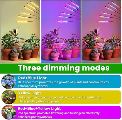 630 LEDs Grow Lights for Indoor Plants, Kalolary Full Spectrum Plant Light with Timer 3/6/9/12/15/18H & 10 Brightness Levels LED Plant Growing Lamps with Tripod Stand