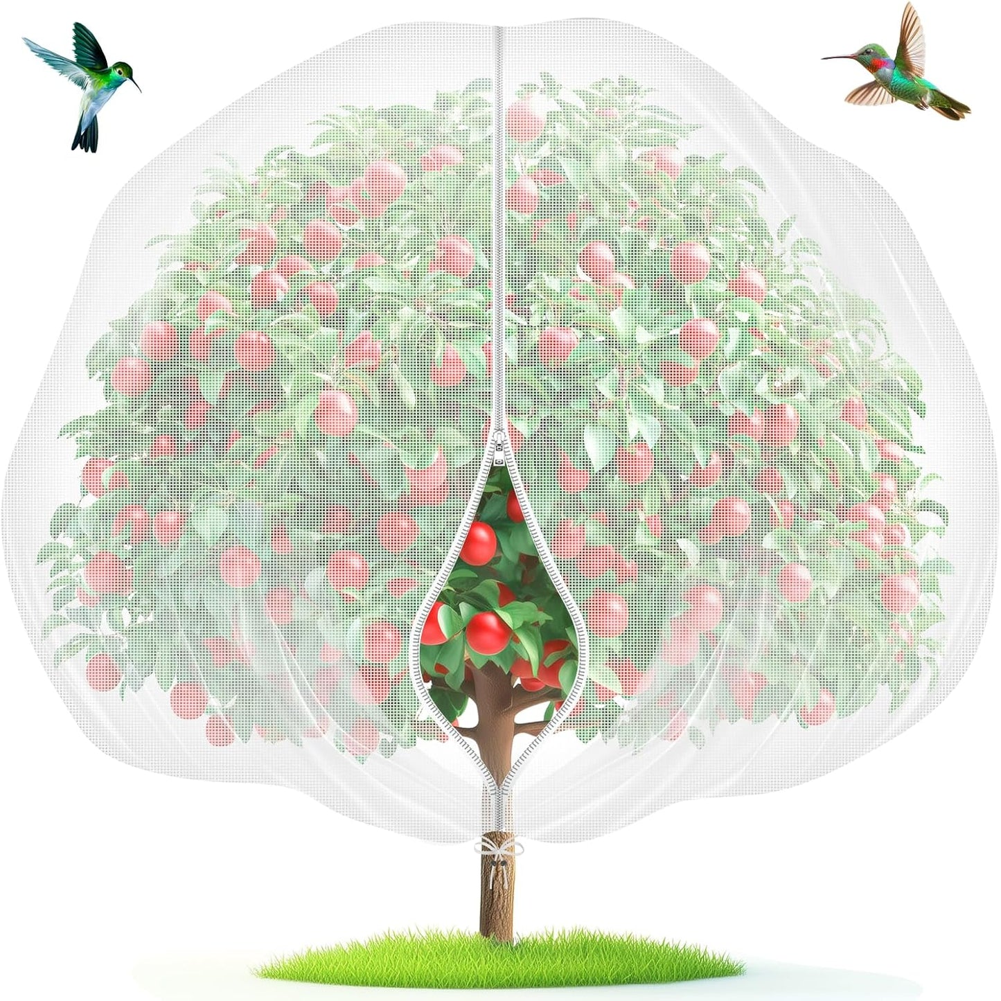 Fruit Tree Netting with Zipper & Drawstring - 4'x6' Garden Plant Net Pest Barrier 0.16 oz/ft to Prevent Cicadas Bird Squirrel Deer - Bug Protection for Blueberry Tomato with Fine Mesh Insect Cover