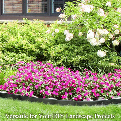Landscape Edging Border Kit, No Dig Garden Edging Coil with 30 Anchoring Spikes, 2" x 33' Flexible Plastic Lawn Fence Kit for Yard Flowerbeds Grass