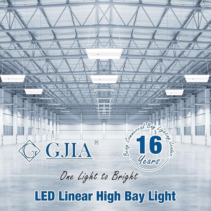 LED Linear High Bay Light 4-Pack, 300W 45000LM 0-10V Dimmable 5000K Daylight, Adjustable High Bay LED Shop Lights Lighting Fixtures for Garage Warehouse Workshop, UL