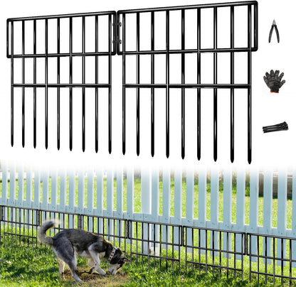 25 Panels Animal Barrier Fence, 27 Ft(L) X 13 in(H) No Dig Garden Edging Border for Yard, Anti Digging Defense Barrier, Rustproof Metal Outdoor Decorative Garden Fences for Dogs, Rabbits