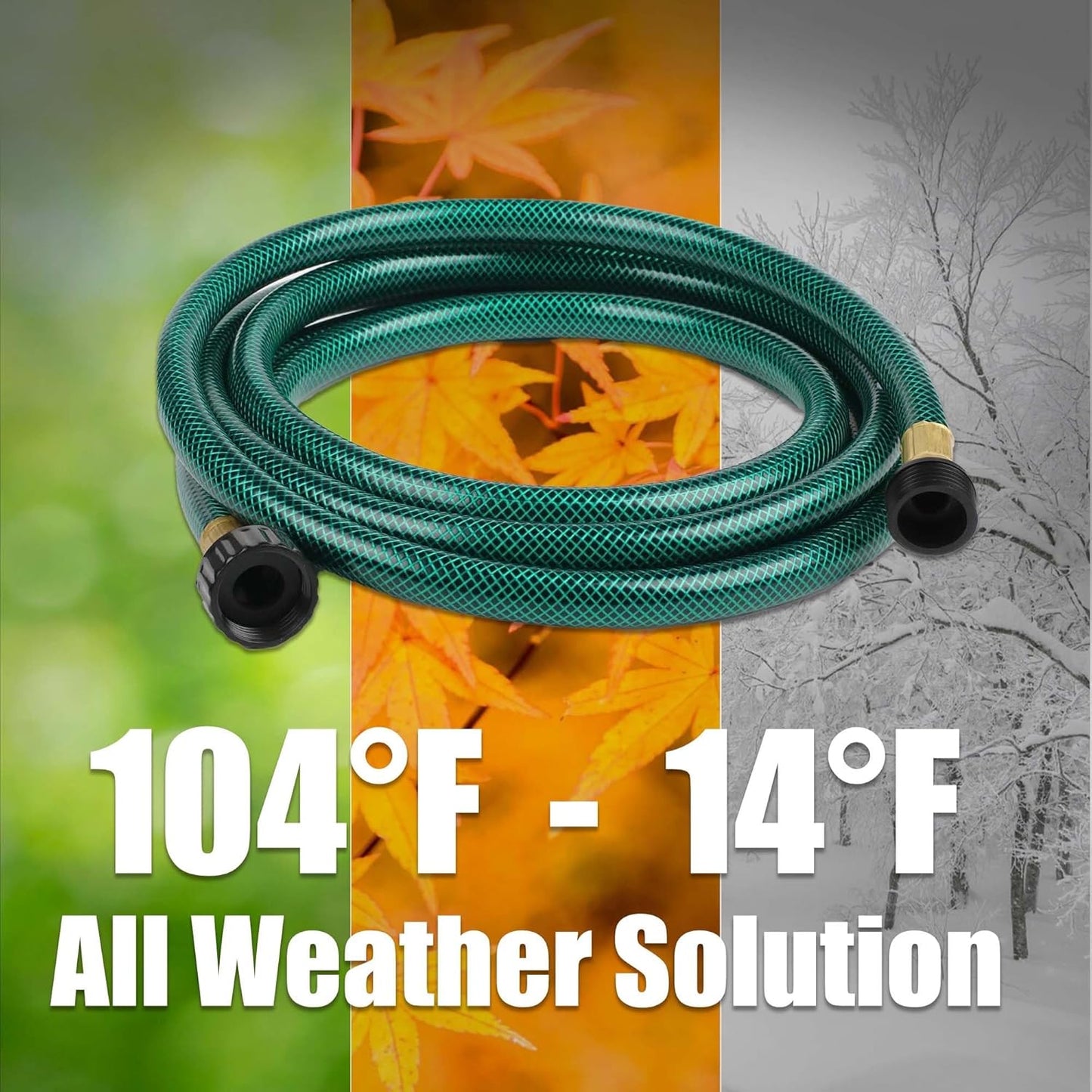 Garden Hose Leakproof for Gardener: 1/2” PVC Water Hoses with GHT Fittings - 10 FT No Kink and Flexible for Outdoor Watering
