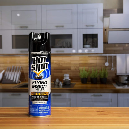 Hot Shot Flying Insect Killer 15 Ounces, Aerosol, Clean Fresh Scent (Pack of 6)
