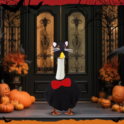 Outus Halloween Goose Outfits Funny Black Cat Outfit for Porch Goose 23inch Lawn Geese Cat Clothes Holiday Costume for Halloween Outdoor Yard Garden Decor