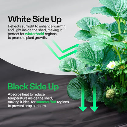 VIVOSUN Black and White Panda Film, 10' x 10' 5.5 Mil Poly Film, Blackout Tarp for Warm House