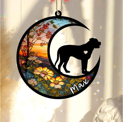 Personalized Dog Memorial, Custom Name Bullmastiff Dog Christmas Ornament with Name, Custom Breeds, Pet Loss Light Catcher, Gifts for Lovers Loss of Pet Sympathy on Mothers Day Christmas