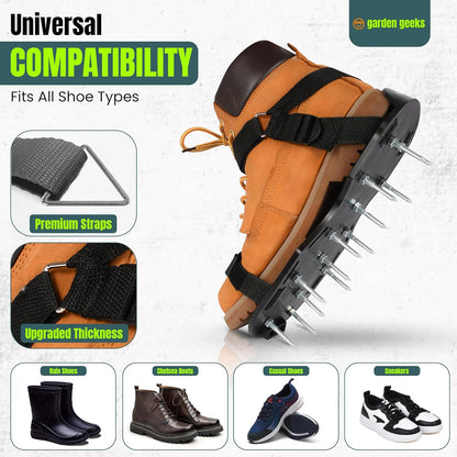 Lawn Aerator Shoes (Unisex) - Aerator Shoes for Lawn Aeration 2" Spikes - Pre-Assembled Adjustable Hook & Loop Straps - Lawn Aerator Shoe Size (US 5-14) - Aerator Shoes for Healthy Lawn