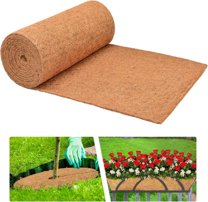 ZeeDix 16 x 120 inches Thickened Coco Liner Roll for Planters- Natural Coconut Flower Basket Liners Coco Coir Mat for Plants Flowers Vegetables Reptiles Carpet