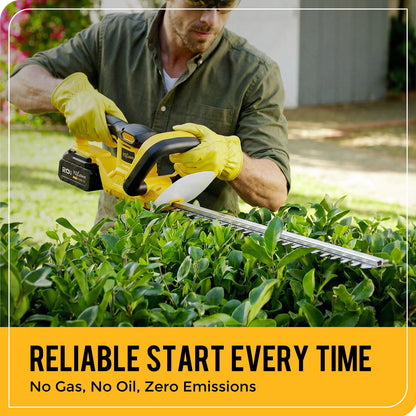 YDlawn 20V Cordless Hedge Trimmer, 22-Inch Blade, 2 x 4.0Ah Batteries