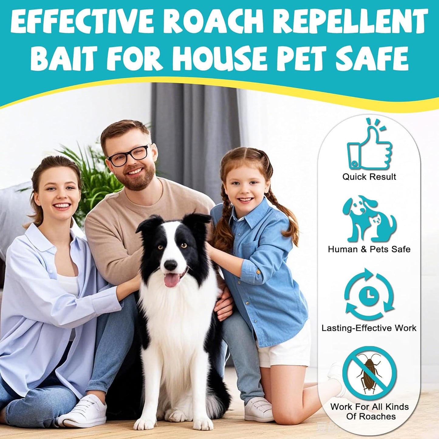 32 Pack Cockroach Gel Bait & Roach Repellent Use for Home, Quick Elimination of Indoor Roach Nests, Easy to Use & No Mess Cockroach Deterrent Indoor for Kitchen Home RV