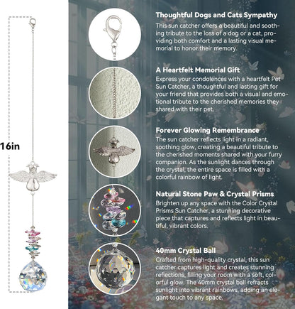 Loss of Dog Sympathy Gift - Dog Memorial Suncatcher, Pet Loss Sympathy Gifts, Passing Away Remembrance Bereavement Gift Idea