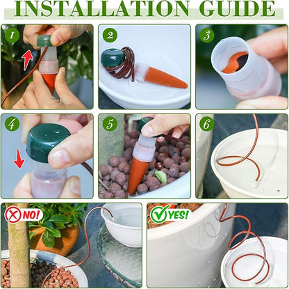 Norme Plant Drip Irrigation Set 500 ml Drip Water Bag Plant Waterer with Support Rod Plant Watering Stakes Self Watering Spikes Automatic Watering System for Potted Plants Indoor Outdoor(6 Pcs)