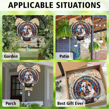 Norwegian Elkhound Dog Ears Wind Spinner, Norwegian Elkhound Wind Spinner Hanging for Yard and Garden