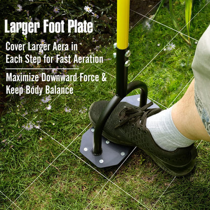 Jardineer Lawn Aerator Spike Tool, Updated 36" Metal Grass Aerator with Longer Spikes, Pre-Assembled Manual Yard Aerator for Lawn Aeration, Soil Aerating