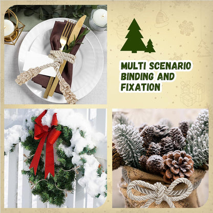 Shappy 12 Pieces Christmas Garland Banister Ties Christmas Decorative Reusable and Flexible Twist Ties for Garland, Banister Home Decoration (Ivory)