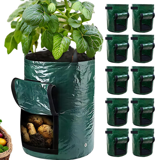 SunVara Potato Grow Bags 10 Gallon 10 Pack for Growing Potatoes Plant Grow Bags Potato Garden Bags to Grow Vegetables Potato Planter