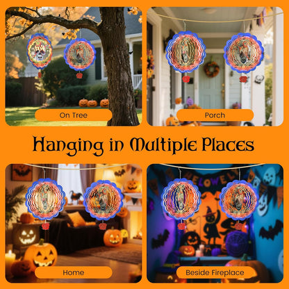Halloween Wind Spinners Outdoor, 3D Skull Butterfly Wind Spinner 14x12 inches, Kinetic, Stainless Steel Metal, Halloween Decorations Outdoor, Yard Decor, Gift