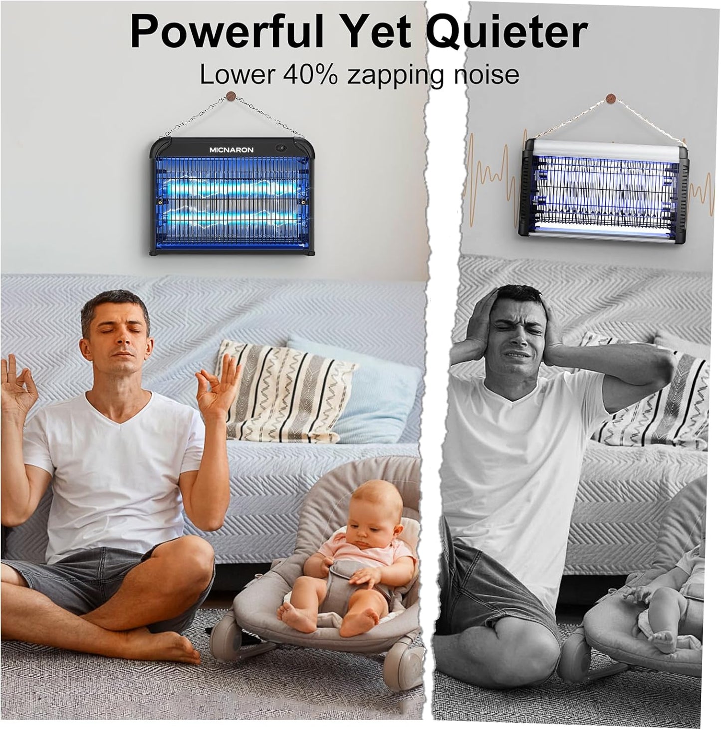 Upgraded Indoor Bug Zapper, 3800V Powerful Electric Indoor Insect Killer - 2 Extra Replacement Bulbs, Fruit Fly Trap Bug Mosquito Killer Lamp
