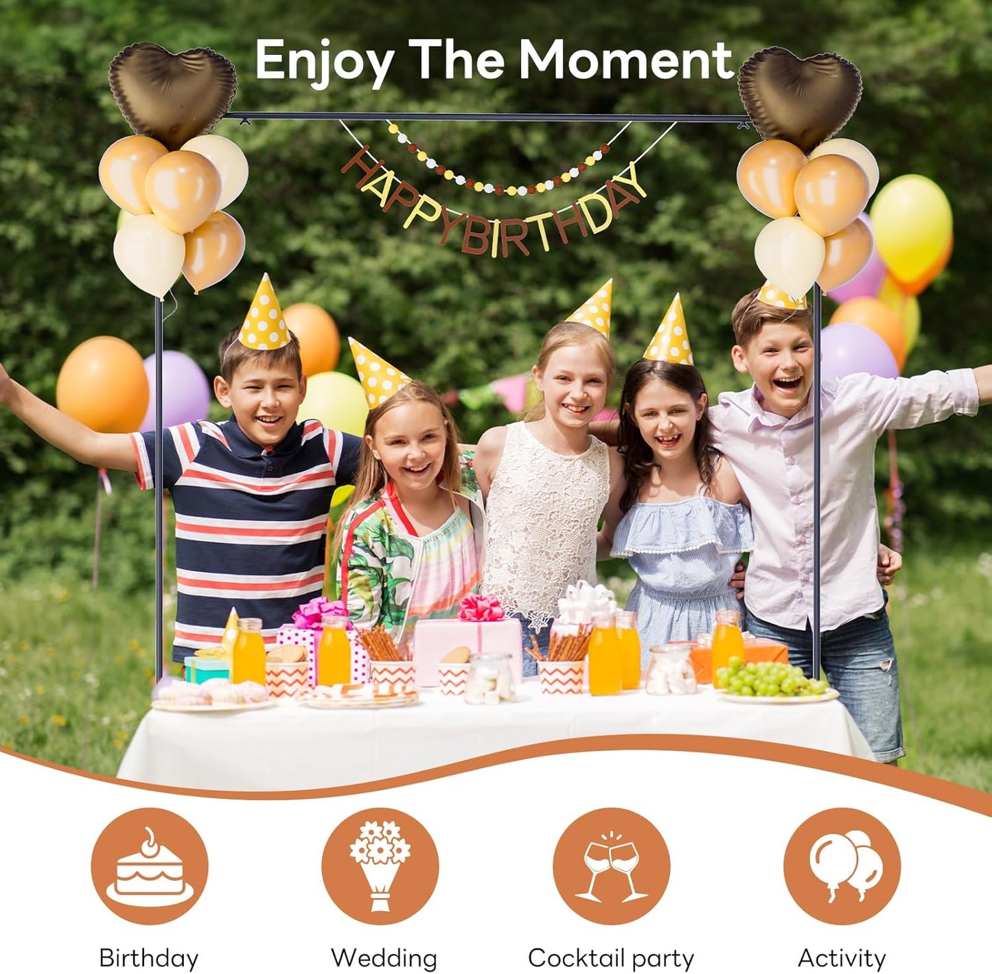 Over The Table Rod Stand with Clamps, Adjustable 32''-79'' Tall 32"-131" Length, Black Table Arch Stand Metal Balloon Frame Hanging Rod for Weddings Birthdays Party Garden Arbors Decoration