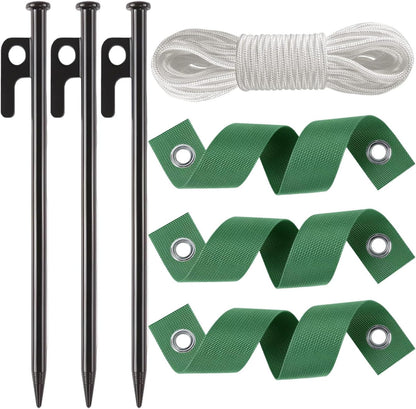 Heavy Duty Tree Stake Kits Steel Tree Stakes and Supports for Young Trees Against Bad Weather Leaning Tree Anchor Straightening Kit