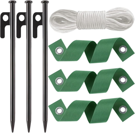 Heavy Duty Tree Stake Kits Steel Tree Stakes and Supports for Young Trees Against Bad Weather Leaning Tree Anchor Straightening Kit