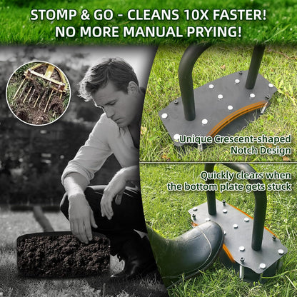 [Bolt-On Base] Lawn Aerator - Kick to Unclog Jammed Springs in 3 Secs! No Welding to Ever Break, 12.2"x6" Wide Plate Saves 20% Time, for Compacted Clay Soil (Pre-Assembled)