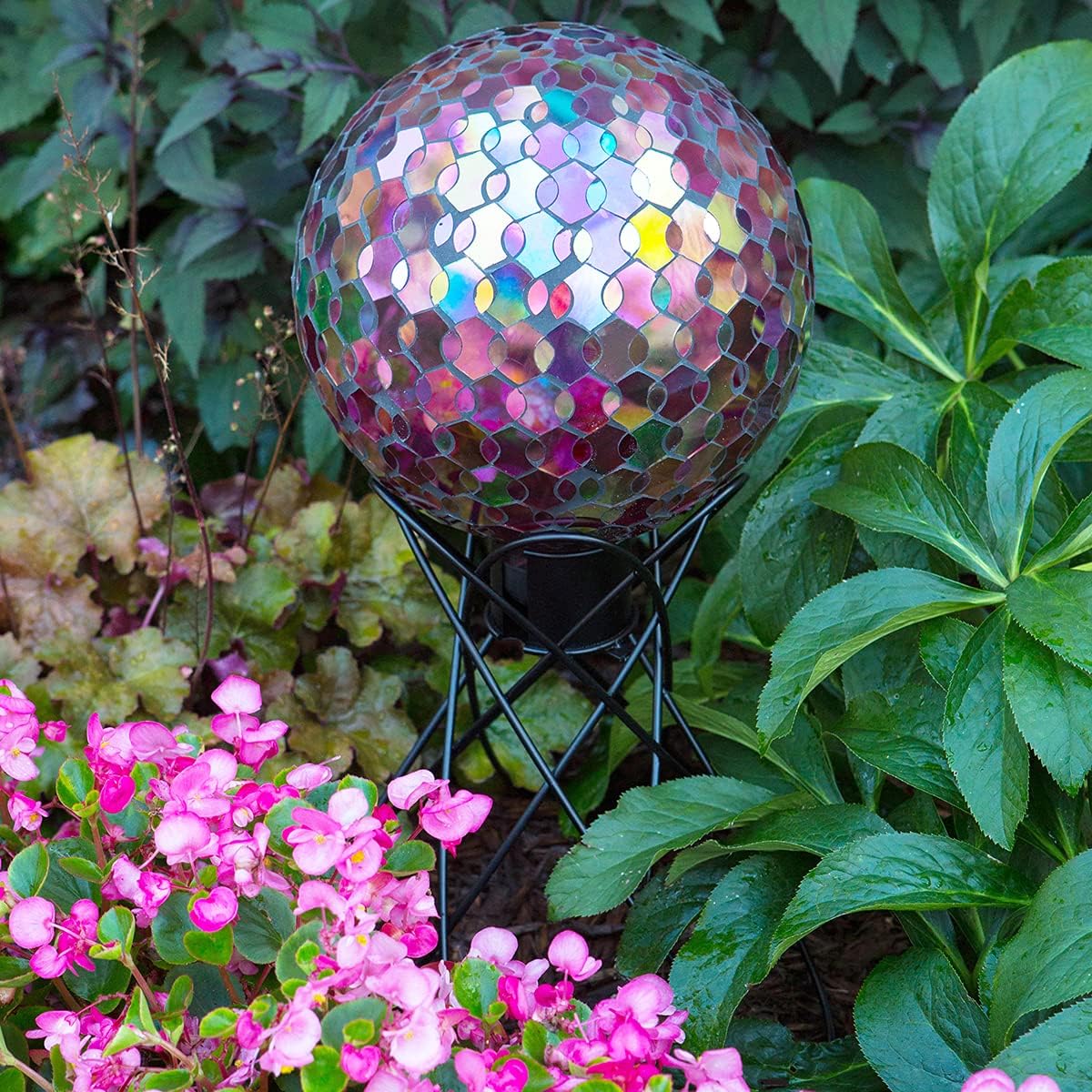 Echo Valley Products 8244 Helix Gazing Globe Outdoor Décor for Lawns and Gardens, Iridescent, 10 inches