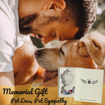 Pet Memorial Suncatcher, Loss of Dog Sympathy Gift, Dog Passing Away Gift, Pet Memorial Gifts for Dogs, Rainbow Bridge Dogs Memorials Gifts, Remembrance/Bereavement/Grieving Crystal Suncatcher