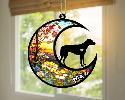 Personalized Dog Memorial, Custom Name Rhodesian Ridgeback Dog Christmas Ornament with Name, Custom Breeds, Pet Loss Light Catcher, Gifts for Lovers Loss of Pet Sympathy on Mothers Day Christmas