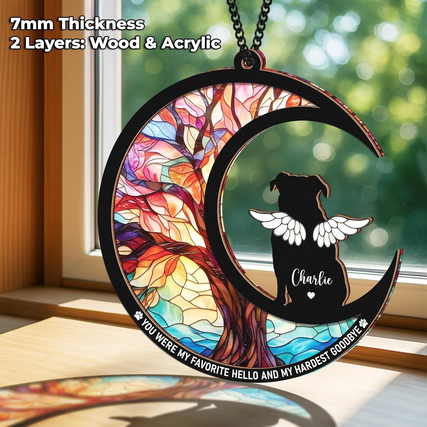 Personalized Dog Memorial Gifts, Pet Memorial Ornament, Sympathy Keychain for Dogs, Pet Remembrance Bracelet, Loss of Animal Sympathy Card, Rainbow Bridge Dog Loss Gift, Bereavement Suncatcher