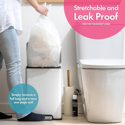 Trash Bags - Small Garbage Bags, Clear Trash Can Liners for Bathroom Bins, Bedroom, Office & Kitchen Waste, Multi-Purpose Household Wastebasket Cleaning Supplies - 4 Gallon, Pack of 10