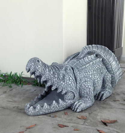 Crocodile Statues Garden Decoration, Resin Statue Outdoor Decor, Animal Downspout Diverter, Decorative Gutter Extension, 3"4" Downspout Extender Diverter Splash Block