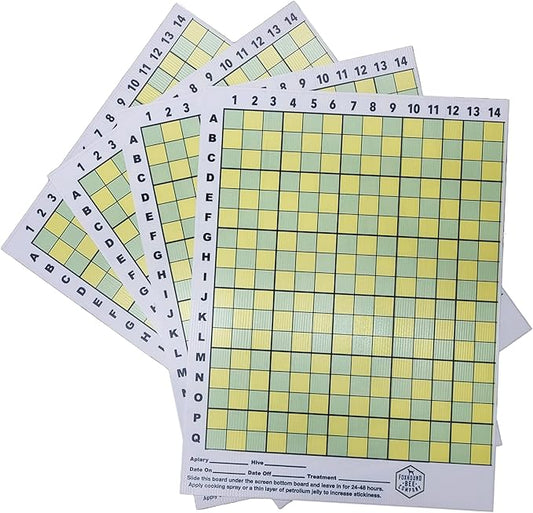 Varroa Mite Counting Board for Monitoring Mite Drop or Closing Off Screened Bottom Board (4-Pack) (10-Frame)