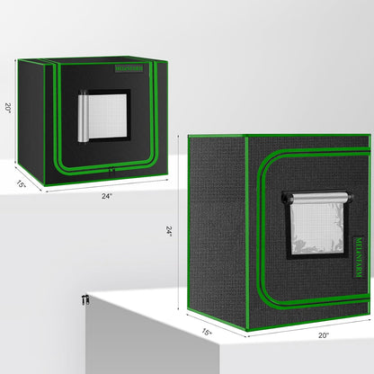 MELONFARM Small Grow Tent for Aerogarden，24”x16”x20” ，Hydroponics Growing System ，Highly Reflective 600D Diamond Mylar Canvas with Ventilation window and Floor Tray for Hydroponic Indoor Plant Growing