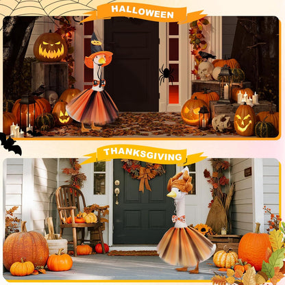 Porch Goose Outfits, 8 Set Holiday Porch Goose Clothes for 17/23 inch Lawn Geese Halloween Thanksgiving Christmas Valentine Easter All Seasonal Patio Yard Garden Goose Statue Decor