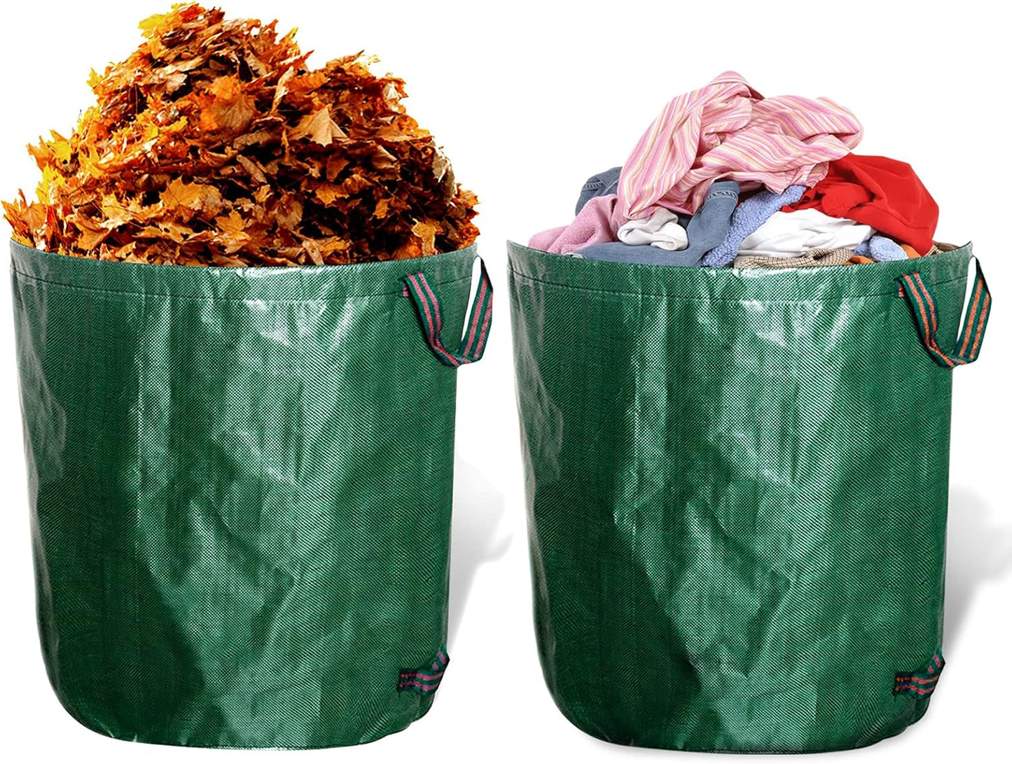 kingsea 2 Pack Reusable Garden Waste Bags,Heavy Duty Yard Waste Bag with Dual Handles,Lawn Pool Garden Leaf Bag for Collecting Leaves Grass Clippings Yard Debris (72 Gallon)