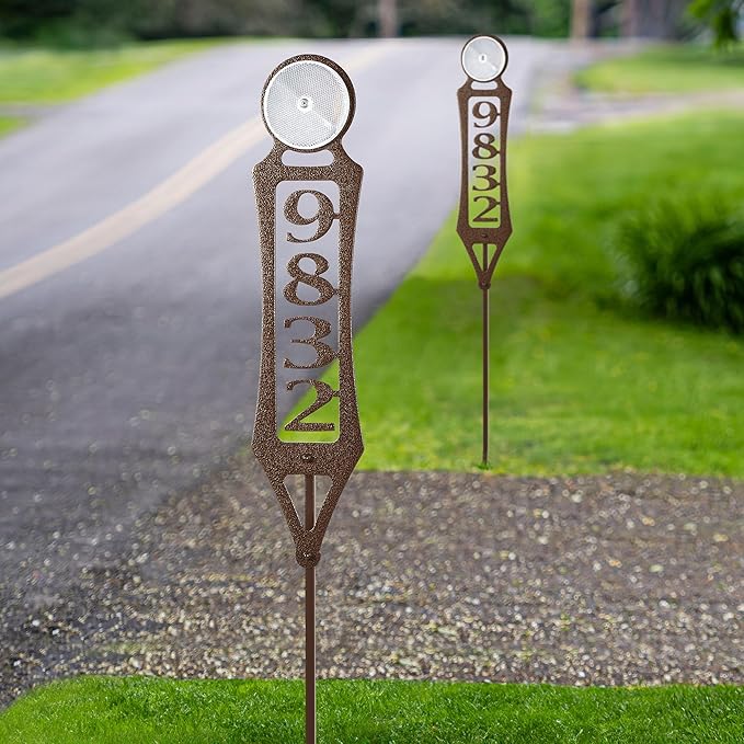 Pathways Vertical Custom Reflective Driveway Marker Set of Two | Personalize with 1-5 House Numbers