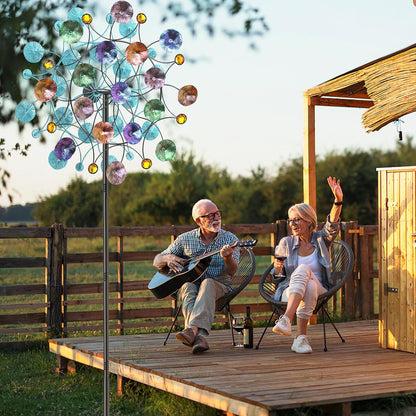FaloStwer 78.7 Inch Tall Metal Wind Spinner for Outdoor, Large Kinetic Wind Sculpture with Unique Blade Design, Easy Install Garden Windmill for Patio Yard Lawn Decoration(Large Size A)