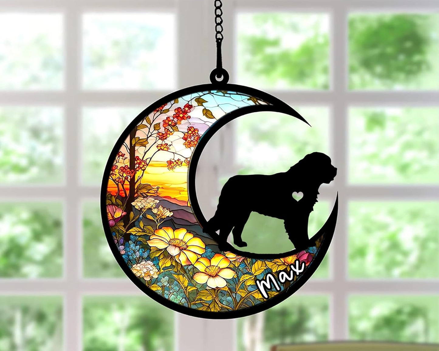 Personalized Dog Memorial, Custom Name Maremma Sheepdog Dog Christmas Ornament with Name, Custom Breeds, Pet Loss Light Catcher, Gifts for Lovers Loss of Pet Sympathy on Mothers Day Christmas